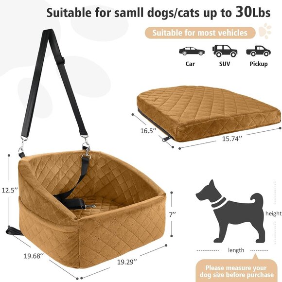Dog Car Seat for Small Medium Dogs,Detachable - Picture 2 of 6
